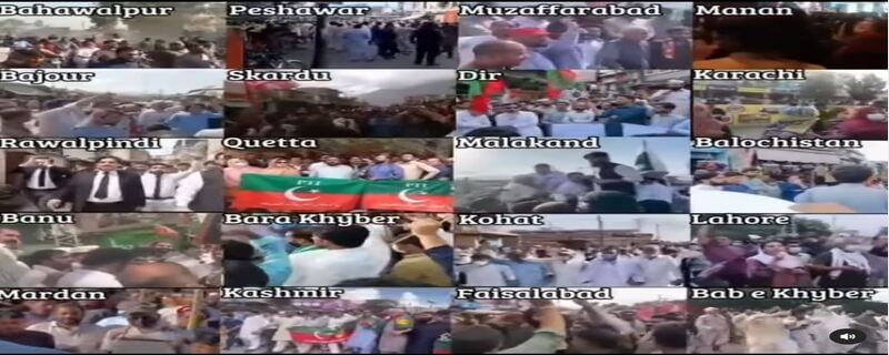 چیئرمین پی ٹی آئی عمران خان کی گرفتاری کے خلاف احتجاج